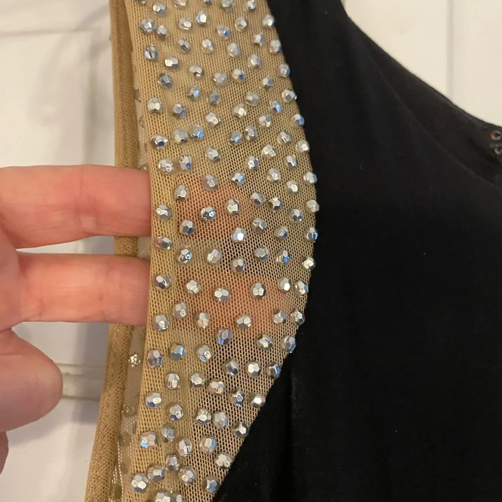 Xscape Black Dress with Rhinestone Accents - Picture 2 of 5